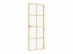 Puerta de interior dorada vidrio templado y aluminio 83x201,5cm ES779392^ Outlet