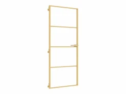 Puerta de interior dorada vidrio templado y aluminio 83x201,5cm ES204983^ New