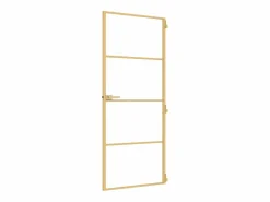Puerta de interior dorada vidrio templado y aluminio 83x201,5cm ES204983^ New