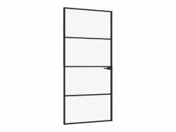 Puerta de interior vidrio templado y aluminio 93x201,5 cm ES475185^ Online