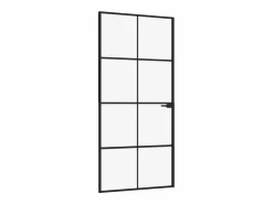 Puerta de interior vidrio templado y aluminio 93x201,5 cm ES154585 Negro
