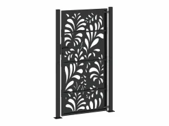 Puerta de jardín negra 105x180 cm diseño ondulado de acero^ Outlet