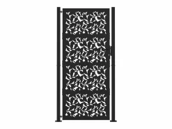 Puerta de jardín negra 105x205 cm diseño de hoja de acero Negro Hot