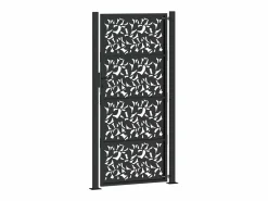 Puerta de jardín negra 105x205 cm diseño de hoja de acero Negro Hot
