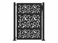 Puerta de jardín negra 105x130 cm diseño de hoja de acero^ New