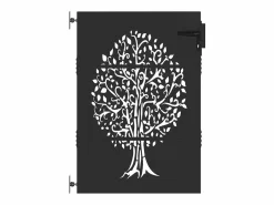 Puerta de jardín, Puerta de jardín 85x75 cm Diseño de árbol en acero Corten^ Hot