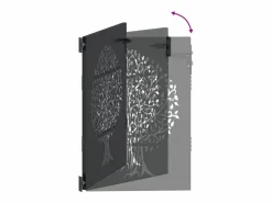 Puerta de jardín, Puerta de jardín 85x75 cm Diseño de árbol en acero Corten^ Hot