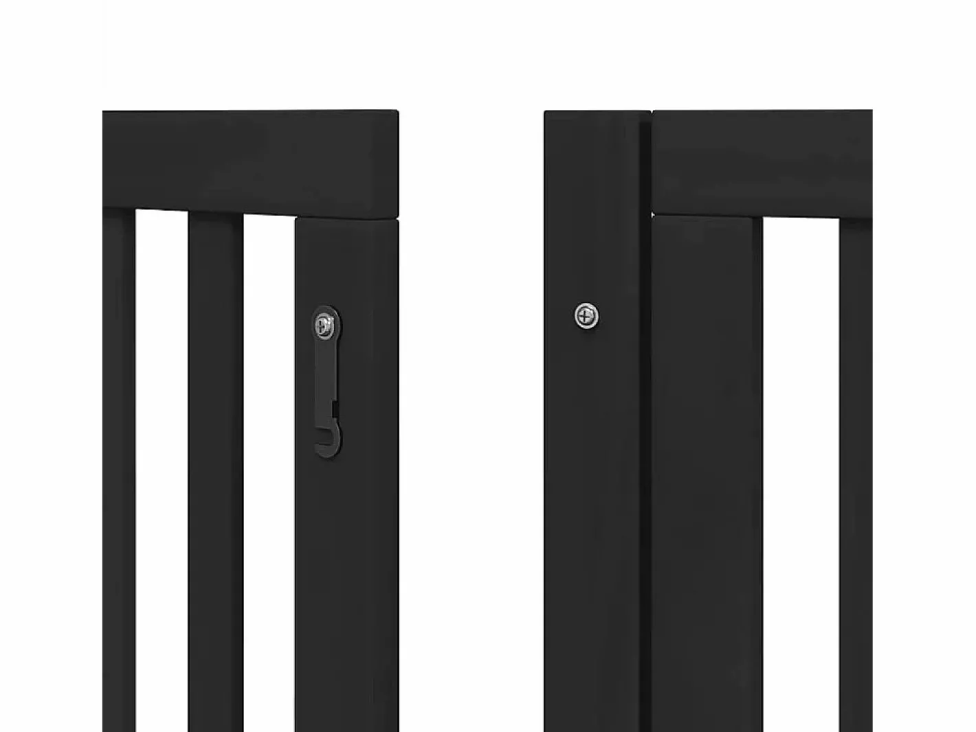 Puerta de perros plegable 15 paneles madera álamo negra 750 cm^Clicnbuy Best