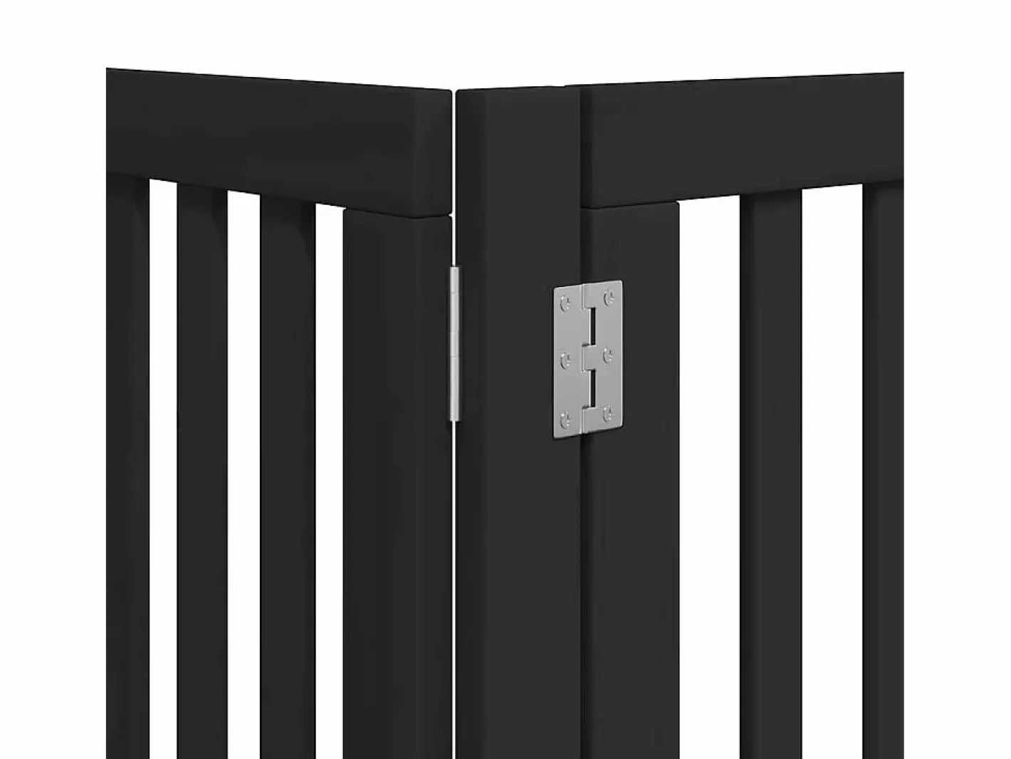 Puerta de perros plegable 15 paneles madera álamo negra 750 cm^Clicnbuy Best