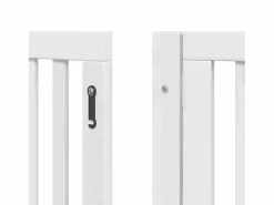 Puerta de perros plegable 15 paneles madera álamo blanca 750 cm^Clicnbuy Online
