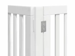 Puerta de perros plegable 15 paneles madera álamo blanca 750 cm^Clicnbuy Online