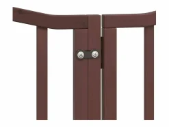 Clicnbuy Puerta de perros plegable 15 paneles madera álamo marrón 750 cm Marru00f3n