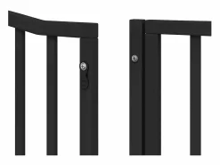 Puerta de perros plegable 12 paneles madera álamo negra 960 cm^Clicnbuy Hot