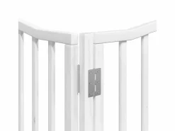 Clicnbuy Puerta de perros plegable 6 paneles madera álamo blanca 480 cm Blanco