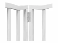 Clicnbuy Puerta de perros plegable 15 paneles madera álamo blanca 750 cm Blanco Hot