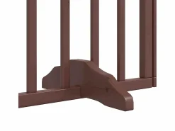 Clicnbuy Seguridad Para Mascotas|Puerta de perros plegable 9 paneles madera álamo marrón 450 cm