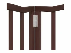 Clicnbuy Seguridad Para Mascotas|Puerta de perros plegable 9 paneles madera álamo marrón 450 cm