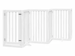 Clicnbuy Seguridad Para Mascotas|Puerta de perros plegable 12 paneles madera álamo blanca 600 cm