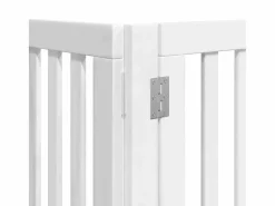 Clicnbuy Seguridad Para Mascotas|Puerta de perros plegable 12 paneles madera álamo blanca 600 cm