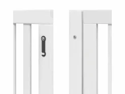 Clicnbuy Seguridad Para Mascotas|Puerta de perros plegable 8 paneles madera álamo blanca 640 cm
