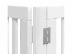 Clicnbuy Seguridad Para Mascotas|Puerta de perros plegable 8 paneles madera álamo blanca 640 cm