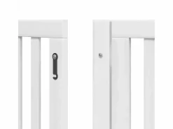 Clicnbuy Seguridad Para Mascotas|Puerta de perros plegable 15 paneles madera álamo blanca 750 cm