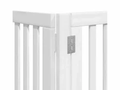 Clicnbuy Seguridad Para Mascotas|Puerta de perros plegable 15 paneles madera álamo blanca 750 cm