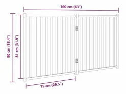 Clicnbuy Seguridad Para Mascotas|Puerta de perros plegable 2 paneles madera abeto 160 cm