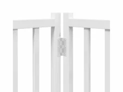 Clicnbuy Puerta de perros plegable 4 paneles madera abeto 320 cm Blanco Clearance