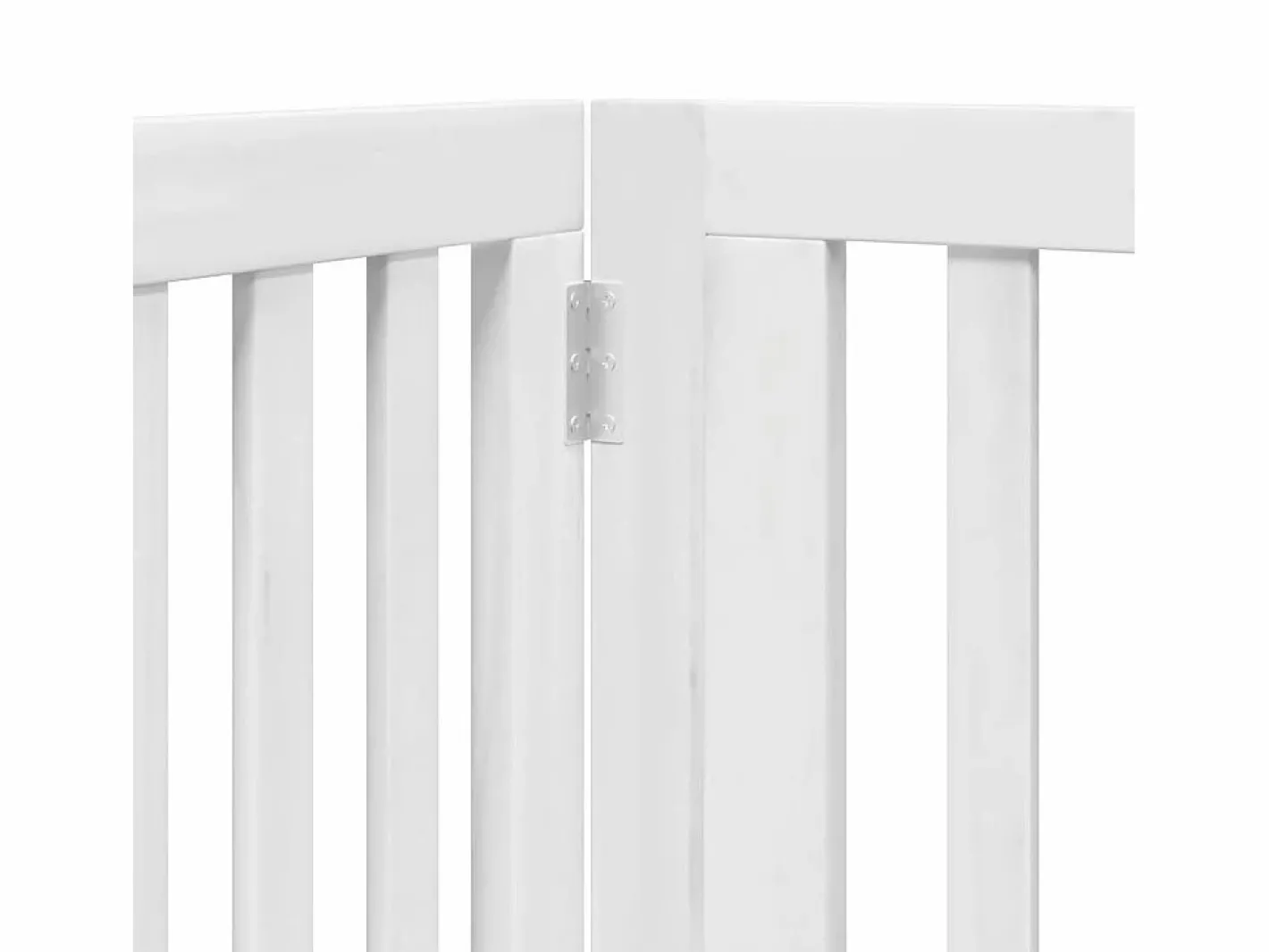 Clicnbuy Seguridad Para Mascotas|Puerta de perros plegable 8 paneles madera álamo blanca 640 cm