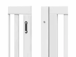 Clicnbuy Seguridad Para Mascotas|Puerta de perros plegable 8 paneles madera álamo blanca 640 cm