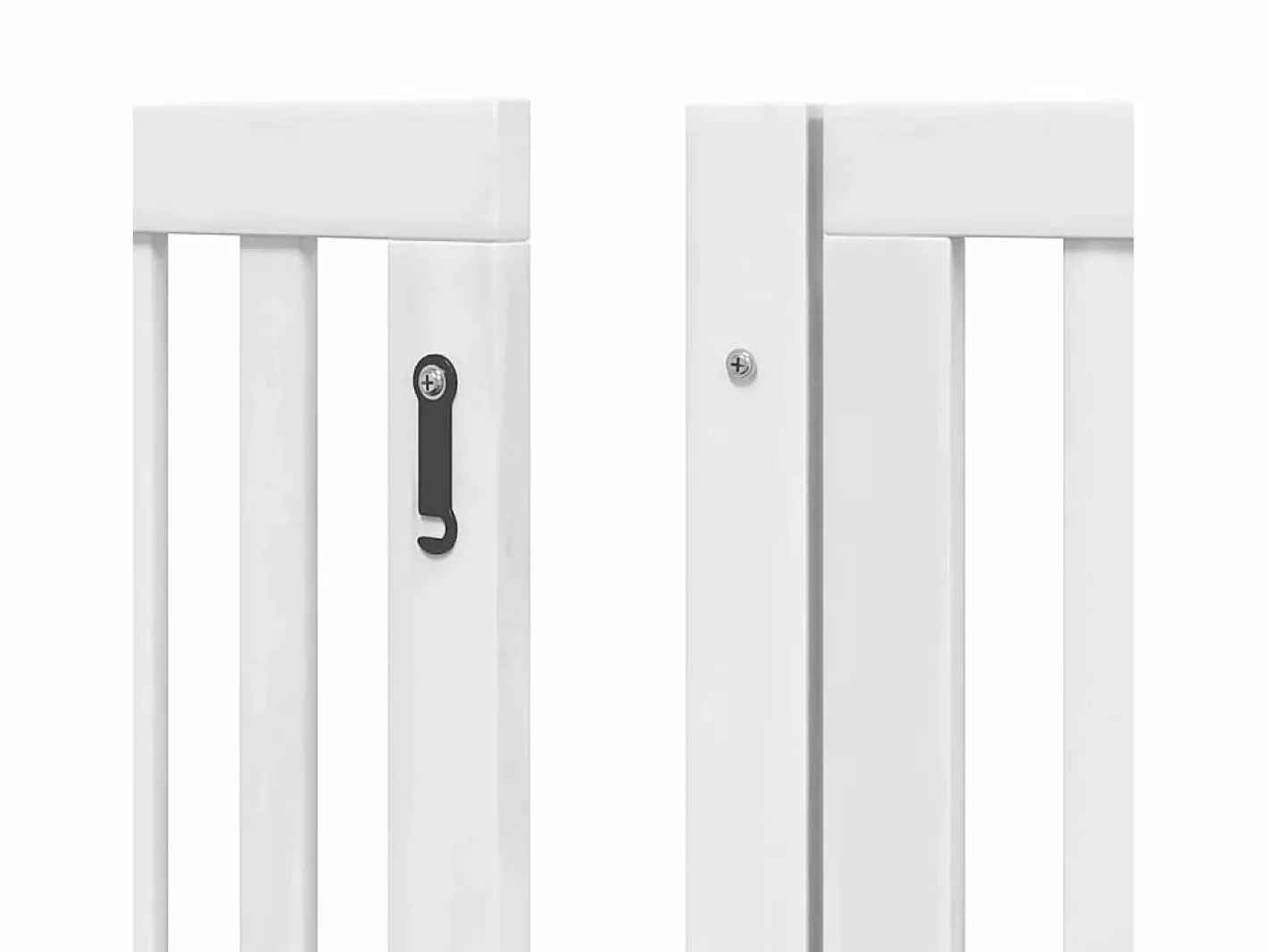 Clicnbuy Seguridad Para Mascotas|Puerta de perros plegable 8 paneles madera álamo blanca 640 cm
