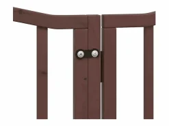 Puerta de perros plegable 9 paneles madera álamo marrón 450 cm^Clicnbuy New
