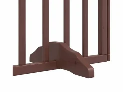 Puerta de perros plegable 12 paneles madera álamo marrón 600 cm^Clicnbuy New