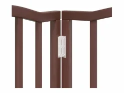 Puerta de perros plegable 12 paneles madera álamo marrón 600 cm^Clicnbuy New