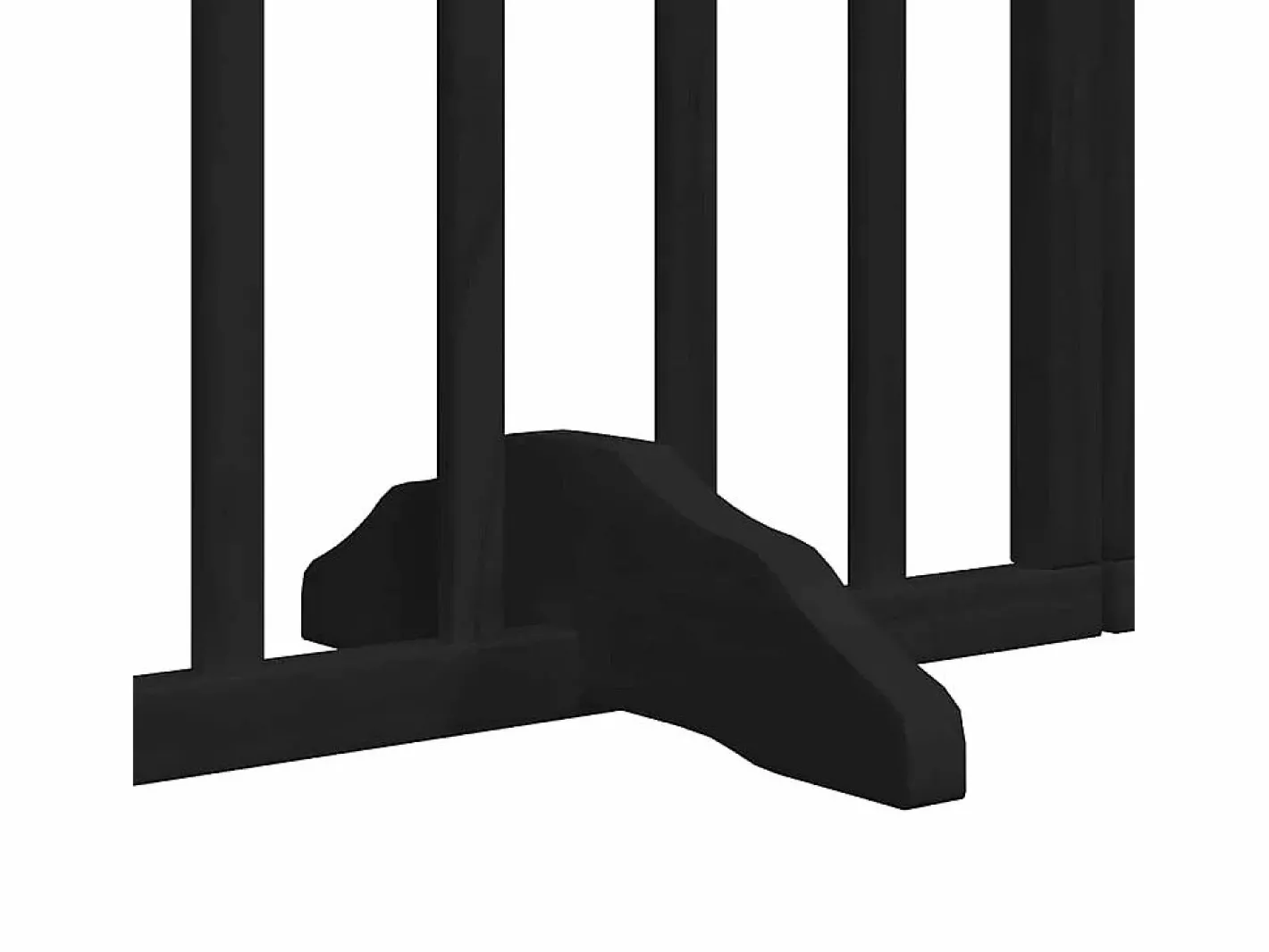 Puerta de perros plegable 8 paneles madera álamo negra 640 cm^Clicnbuy Clearance