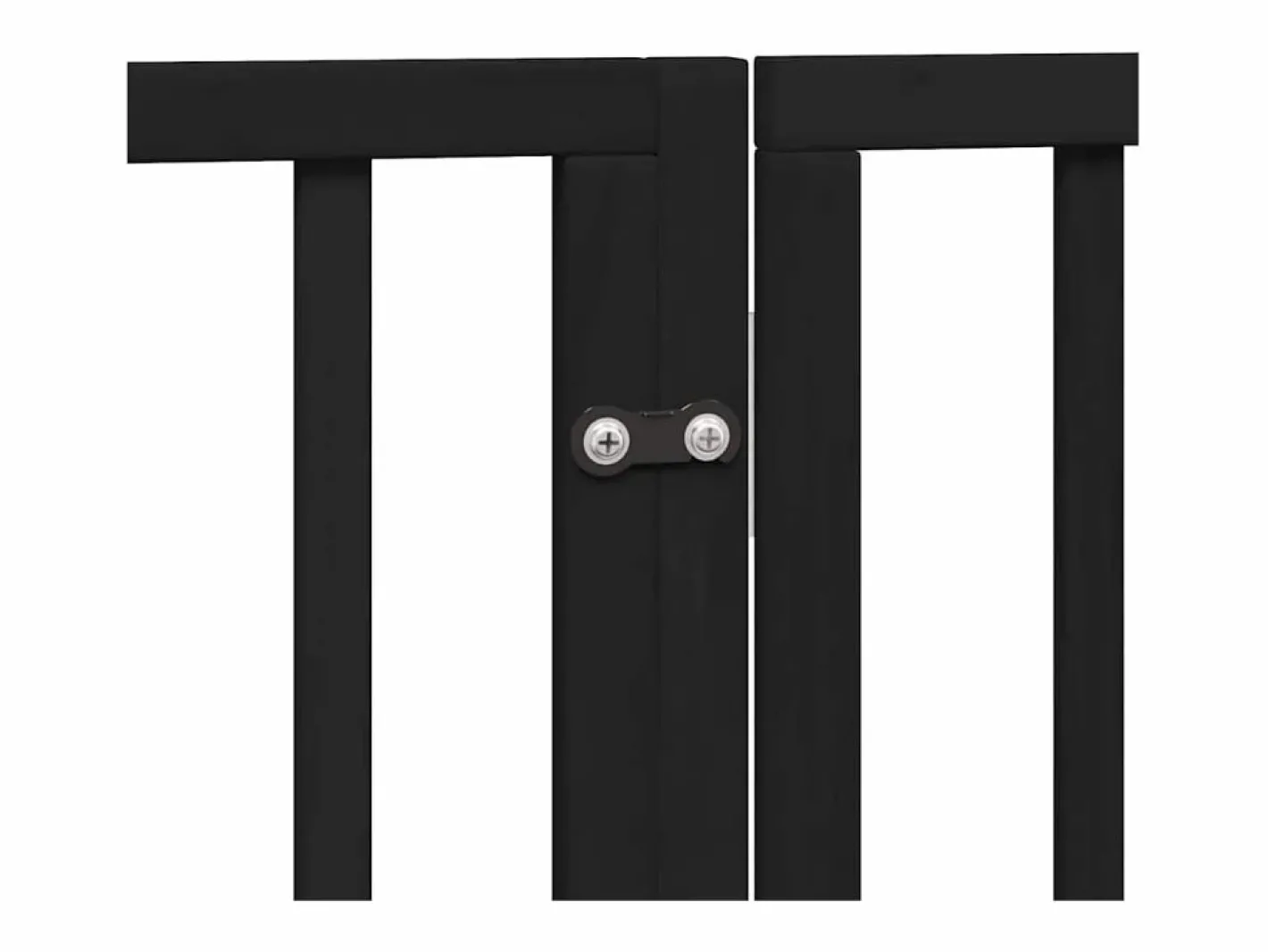 Puerta de perros plegable 8 paneles madera álamo negra 640 cm^Clicnbuy Clearance