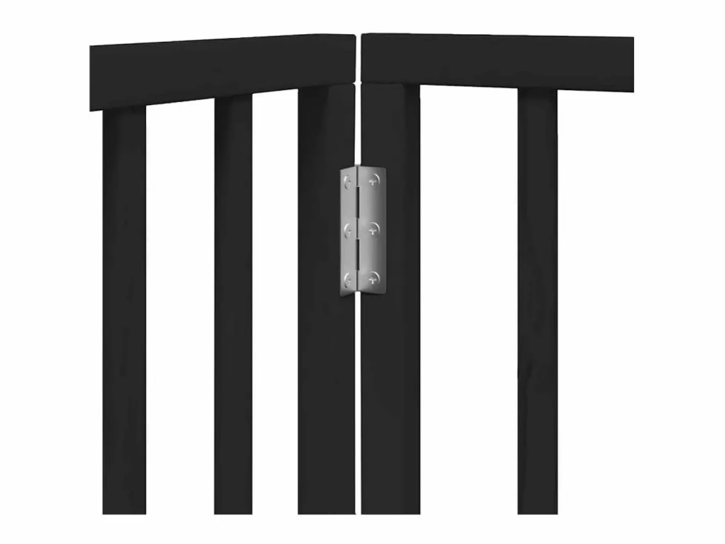 Puerta de perros plegable 8 paneles madera álamo negra 640 cm^Clicnbuy Clearance