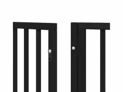 Puerta de perros plegable 8 paneles madera álamo negra 640 cm^Clicnbuy Clearance
