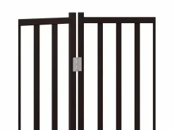 Clicnbuy Puerta de perros plegable 3 paneles madera abeto 150 cm Negro Hot