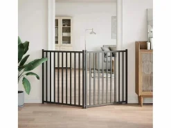 Puerta de perros plegable 2 paneles madera abeto 160 cm^Clicnbuy Clearance