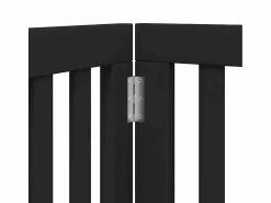 Clicnbuy Seguridad Para Mascotas|Puerta de perros plegable 15 paneles madera álamo negra 750 cm