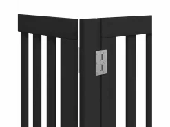 Clicnbuy Seguridad Para Mascotas|Puerta de perros plegable 15 paneles madera álamo negra 750 cm
