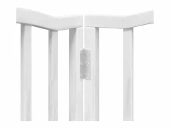 Clicnbuy Seguridad Para Mascotas|Puerta de perros plegable 15 paneles madera álamo blanca 750 cm