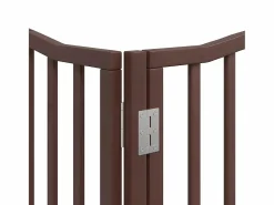 Clicnbuy Seguridad Para Mascotas|Puerta de perros plegable 8 paneles madera álamo marrón 640 cm