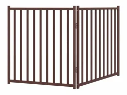 Puerta de perros plegable 2 paneles madera abeto marrón 160 cm^Clicnbuy Outlet