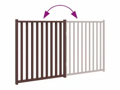 Puerta de perros plegable 2 paneles madera abeto marrón 160 cm^Clicnbuy Outlet