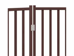 Puerta de perros plegable 2 paneles madera abeto marrón 160 cm^Clicnbuy Outlet