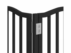 Clicnbuy Seguridad Para Mascotas|Puerta de perros plegable 12 paneles madera álamo negra 600 cm
