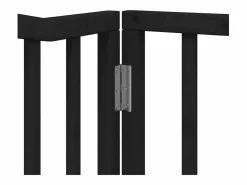 Puerta de perros plegable 10 paneles madera álamo negra 800 cm^Clicnbuy Best
